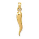 Lataa kuva Galleria-katseluun, 10k Yellow Gold Good Luck Italian Horn 3D Pendant Charm
