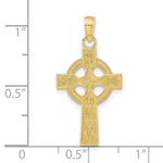 이미지를 갤러리 뷰어에 로드 , 10k Yellow Gold Celtic Cross Eternity Circle Pendant Charm

