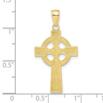 Загрузить изображение в средство просмотра галереи, 10k Yellow Gold Celtic Cross Eternity Circle Pendant Charm
