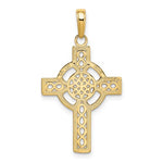Afbeelding in Gallery-weergave laden, 10k Yellow Gold Celtic Knot Cross Pendant Charm
