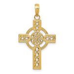 Załaduj obraz do przeglądarki galerii, 10k Yellow Gold Celtic Knot Cross Pendant Charm
