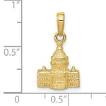 將圖片載入圖庫檢視器 10k Yellow Gold Washington DC Capitol Building 3D Pendant Charm
