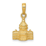 画像をギャラリービューアに読み込む, 10k Yellow Gold Washington DC Capitol Building 3D Pendant Charm
