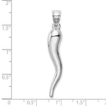 Load image into Gallery viewer, 10k White Gold Lucky Italian Horn 3D Large Pendant Charm
