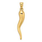 Charger l&#39;image dans la galerie, 10k Yellow Gold Lucky Italian Horn 3D Large Pendant Charm
