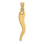 Lataa kuva Galleria-katseluun, 10k Yellow Gold Lucky Italian Horn 3D Large Pendant Charm
