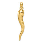 Załaduj obraz do przeglądarki galerii, 10k Yellow Gold Lucky Italian Horn 3D Large Pendant Charm
