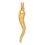 Ladda upp bild till gallerivisning, 10k Yellow Gold Lucky Italian Horn 3D Large Pendant Charm
