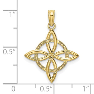 10k Yellow Gold Celtic Knot Eternity Cross Pendant Charm