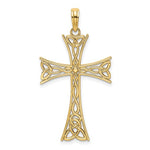Cargar imagen en el visor de la galería, 10k Yellow Gold Celtic Knot Cross Pendant Charm
