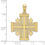 Φόρτωση εικόνας στο εργαλείο προβολής Συλλογής, 10k Yellow Gold Jerusalem Cross Cut Out Pendant Charm
