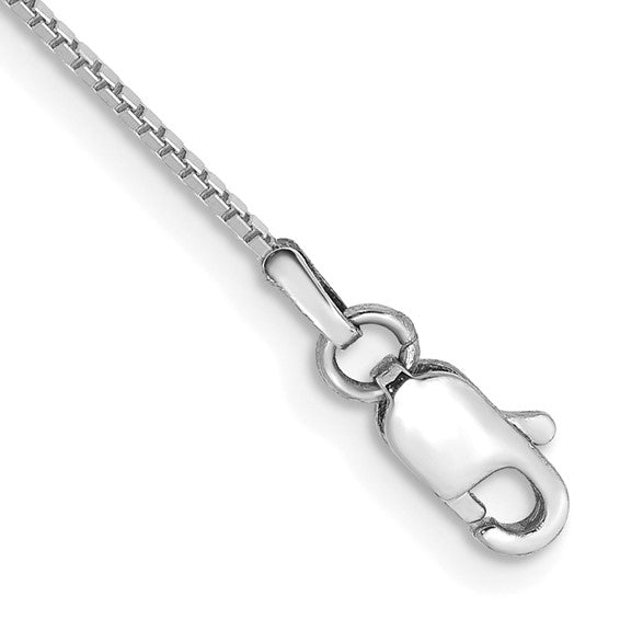 10K White Gold 0.9mm Box Bracelet Anklet Choker Necklace Pendant Chain
