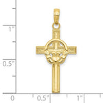 Carregar imagem no visualizador da galeria, 10k Yellow Gold Claddagh Cross Pendant Charm

