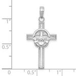 Load image into Gallery viewer, 10k White Gold Claddagh Cross Pendant Charm
