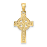 Load image into Gallery viewer, 10k Yellow Gold God Is Love Celtic Cross Reversible Pendant Charm
