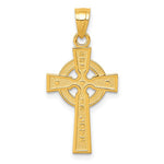Afbeelding in Gallery-weergave laden, 10k Yellow Gold God Is Love Celtic Cross Reversible Pendant Charm
