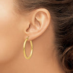 Lataa kuva Galleria-katseluun, 10K Yellow Gold 35mm x 3mm Classic Round Hoop Earrings
