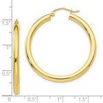 Indlæs billede til gallerivisning 10K Yellow Gold 35mm x 3mm Classic Round Hoop Earrings
