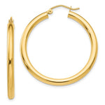 Загрузить изображение в средство просмотра галереи, 10K Yellow Gold 35mm x 3mm Classic Round Hoop Earrings
