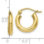 Lataa kuva Galleria-katseluun, 10K Yellow Gold 14mm x 3mm Classic Round Hoop Earrings
