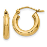 Indlæs billede til gallerivisning 10K Yellow Gold 14mm x 3mm Classic Round Hoop Earrings
