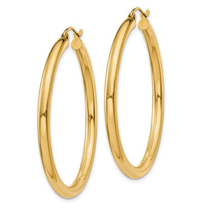 10K Yellow Gold 41mm x 3mm Classic Round Hoop Earrings