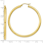 Cargar imagen en el visor de la galería, 10K Yellow Gold 50mm x 3mm Classic Round Hoop Earrings
