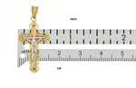 Indlæs billede til gallerivisning 14k Gold Tri Color Cross Crucifix Pendant Charm
