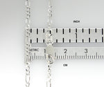 Carregar imagem no visualizador da galeria, Sterling Silver 2.25mm Figaro Bracelet Anklet Necklace Pendant Chain
