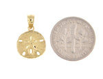 Carregar imagem no visualizador da galeria, 14k Yellow Gold Small Sand Dollar Pendant Charm

