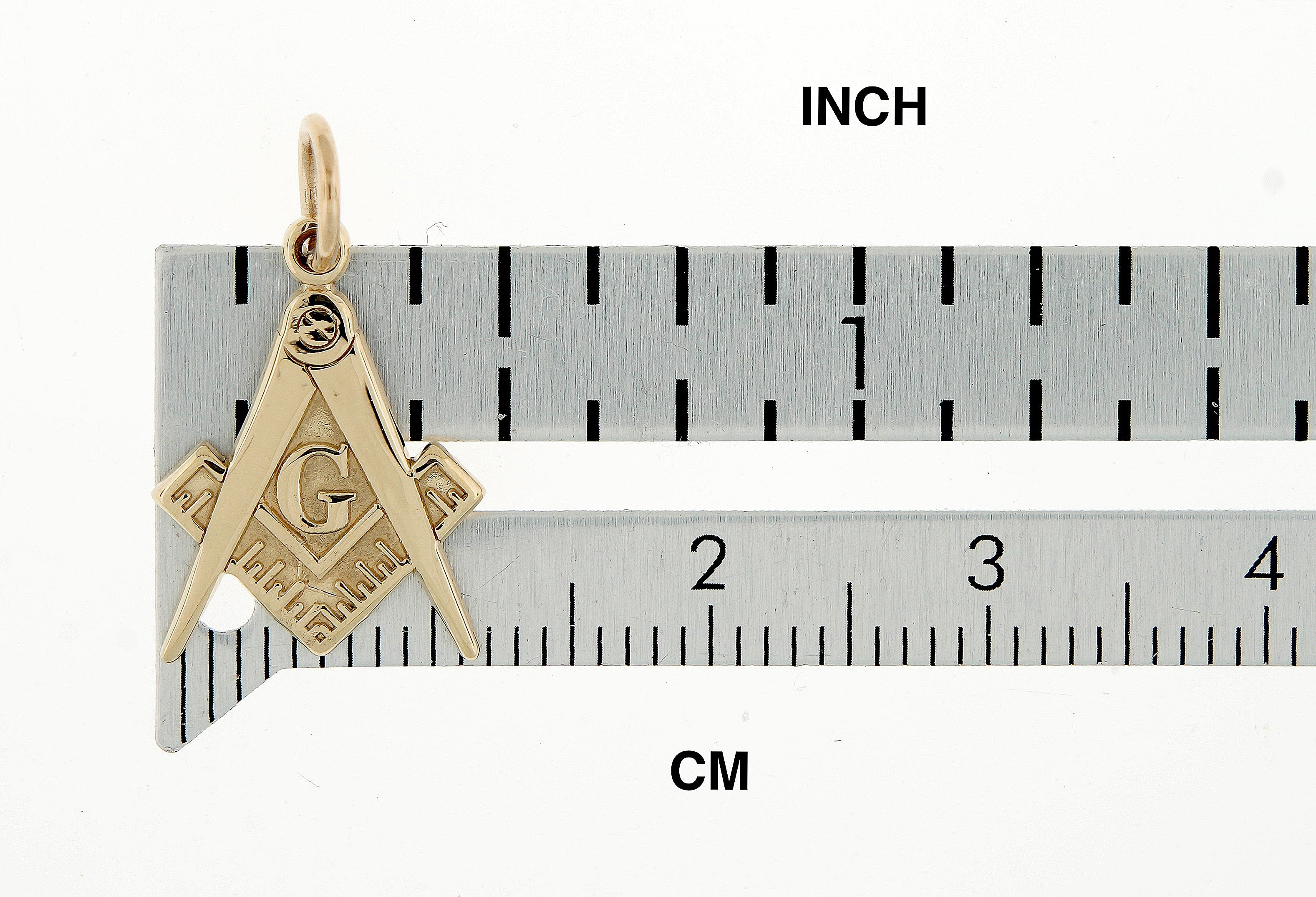 14k Yellow Gold Masonic Pendant Charm