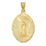 Kép betöltése a galériamegjelenítőbe: 14k Yellow Gold Our Lady of Guadalupe Oval Pendant Charm
