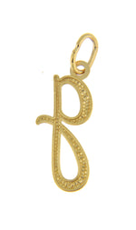 Afbeelding in Gallery-weergave laden, 10K Yellow Gold Lowercase Initial Letter G Script Cursive Alphabet Pendant Charm
