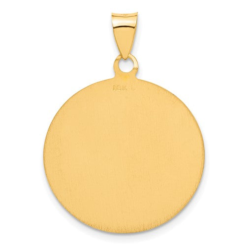 18k Yellow Gold Saint Christopher Medal Round Pendant Charm