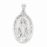 Carregar imagem no visualizador da galeria, 14k White Gold Blessed Virgin Mary Miraculous Medal Pendant Charm
