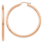 Load image into Gallery viewer, 14K Rose Gold 45mm x 2.5mm Classic Round Hoop Earrings
