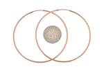 Φόρτωση εικόνας στο εργαλείο προβολής Συλλογής, 14k Rose Gold Round Endless Hoop Earrings 50mm x 1.5mm
