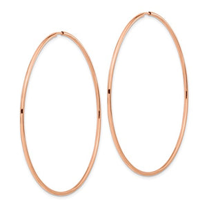 14k Rose Gold Round Endless Hoop Earrings 55mm x 1.5mm