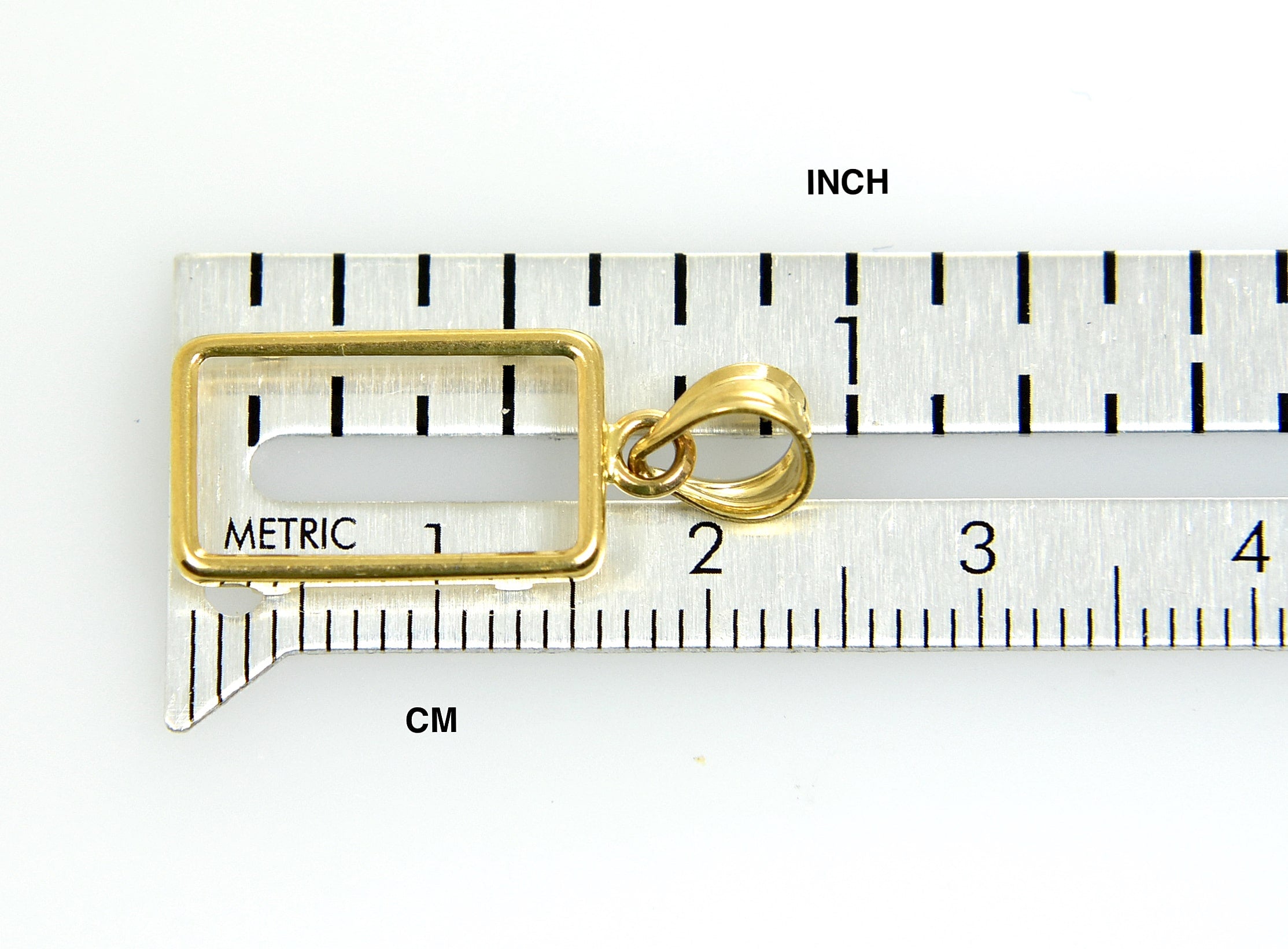 14K Yellow Gold Holds 15mm x 8.5mm x 0.65mm Coins Credit Suisse 1 gram Tab Back Frame Mounting Holder Pendant Charm