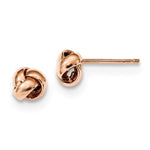 Load image into Gallery viewer, 14k Rose Gold Small Classic Love Knot Stud Post Earrings
