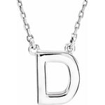 Load image into Gallery viewer, 14k Yellow Rose White Gold Block D Uppercase Letter Initial Alphabet Necklace
