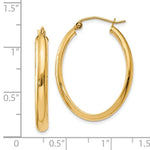 Загрузить изображение в средство просмотра галереи, 14k Yellow Gold Classic Modern Oval Hoop Earrings
