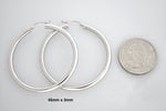 Load image into Gallery viewer, 14K White Gold 45mm x 3mm Classic Round Hoop Earrings
