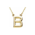 Afbeelding in Gallery-weergave laden, 14k Yellow Rose White Gold Block B Uppercase Letter Initial Alphabet Necklace
