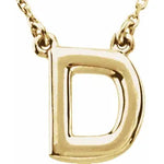 Lataa kuva Galleria-katseluun, 14k Yellow Rose White Gold Block D Uppercase Letter Initial Alphabet Necklace
