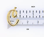 Załaduj obraz do przeglądarki galerii, 14k Yellow Gold Initial Letter C Cursive Chain Slide Pendant Charm
