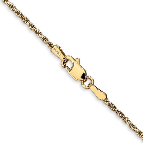 14k Yellow Gold 1.3mm Diamond Cut Rope Bracelet Anklet Choker Necklace Pendant Chain