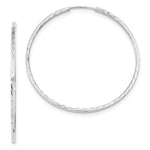 Charger l&#39;image dans la galerie, 14K White Gold 50mmx1.35mm Square Tube Round Hoop Earrings
