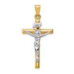 Cargar imagen en el visor de la galería, 14k Gold Two Tone INRI Crucifix Cross Pendant Charm
