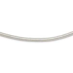 Sterling Silver 6mm Reversible Round to Flat Cubetto Omega Choker Necklace Pendant Chain
